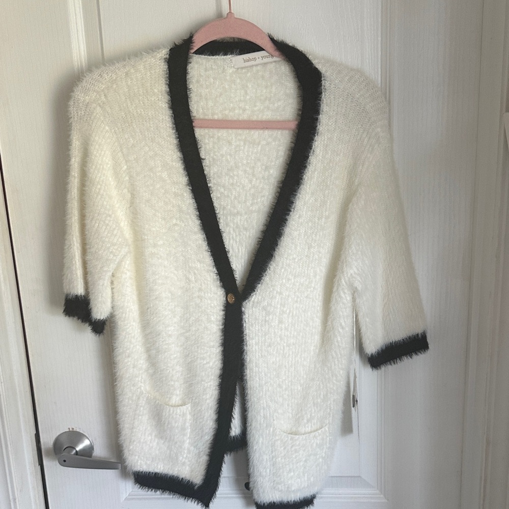 bishop + young White and Black Cardigan